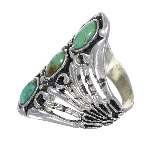 Turquoise Jewelry Authentic Sterling Silver Southwest Ring Size 8-1/4 VX62378